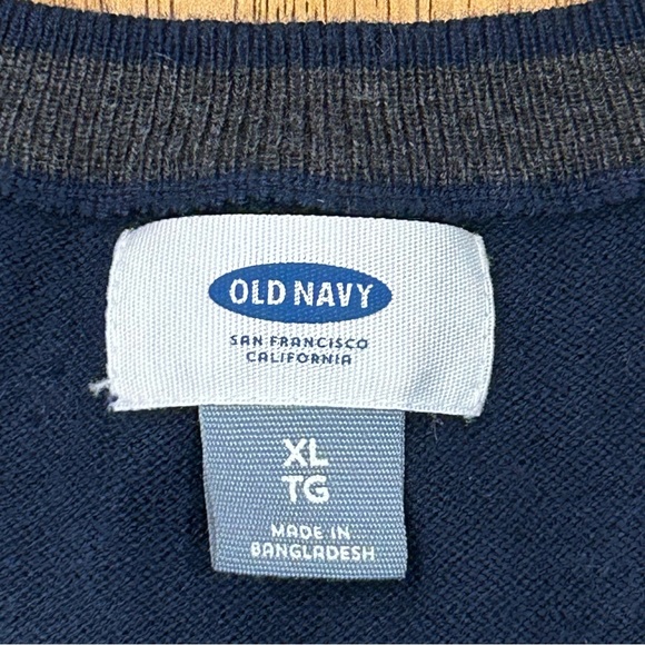 Old Navy Cotton V-neck Navy Blue Sweater XL - Picture 4 of 10
